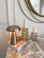 Amber crystal candle holder set – 2 pieces - Image 3